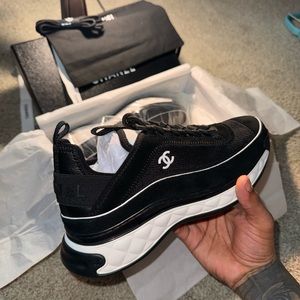 CHANEL white “Sport Tail” Sneakers